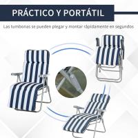 Sillas de Jardín Plegables de Acero Gravedad Cero Respaldar Ajustable en 5 Posiciones Reposapiés - details 4