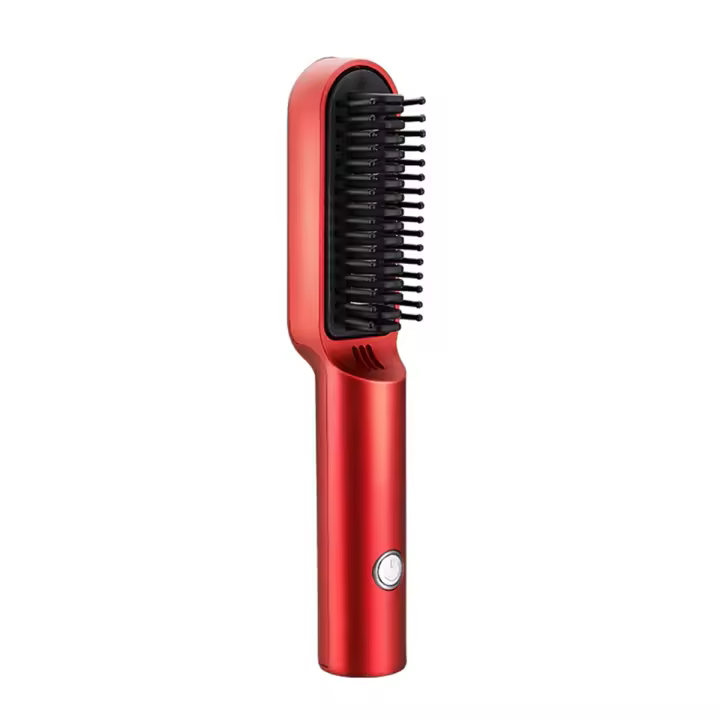 Alisador de pelo inalámbrico, peine caliente USB profesional, alisado rápido, eléctrico, herramienta de peinado, B - 1
