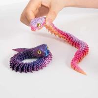Figura de serpiente de simulación de articulación móvil impresa en 3D, adorno creativo de escritorio para el hogar y la Oficina, regalos artesanales de Año Nuevo - details 6
