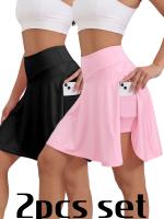 Conjunto de 2 piezas de faldas deportivas para mujer para actividades al aire libre, correr, tenis, antitrafico, cintura alta, faldas casuales, lindas y divertidas. - details 1