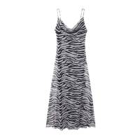 TRAFZA-vestido largo con estampado de leopardo para mujer, prenda informal, ajustada, Vintage, sin mangas, Espalda descubierta, tirantes, para fiesta en la playa, Verano - details 2