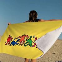 Keiths Haring Beach para niños, baño personalizado, piscina, vacaciones, toalla de picnic, regalo de fiesta - details 6