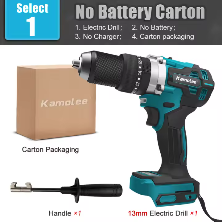 Taladro de Impacto sin Escobillas Kamolee de Gran Torque 650NM 3 en 1 Electrico sin Cable para Batería Makita 18v Destornillador Eléctrico - 1