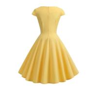 Vestido de verano para mujer, Color sólido, Retro, Vintage, años 50, 60, informal, para fiesta y oficina, Vestidos Rockabilly - details 9