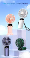 Ventilador de mano portátil recargable por USB instalado por mesa con soporte para teléfono, Mini ventilador de cuello - details 0