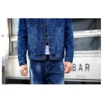 Chaqueta vaquera de color puro para hombre, abrigos informales diarios con solapa de un solo pecho, novedad de verano - details 8