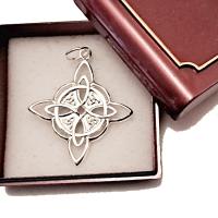 Colgante Nudo de Bruja Plata de Ley Totalmente Plata de Ley y Estuche Amuleto de gran protección y suerte - details 2
