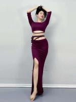 TRE de danza del vientre femenino, disfraz de curso de bailarina, conjunto oriental para adultos, disfraz profesional avanzado - details 0
