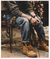 Pantalones Vaqueros Vintage de Otoño para Hombres Estilo Americano Pesado Casual Talla Grande y Pierna Ancha Material de Algodón Cuidado de Lavado por Máquina - details 9