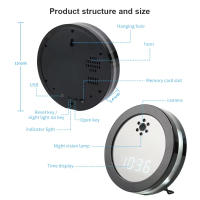 Cámara de Reloj Inalámbrico WIFI Visión Nocturna Audio Bimodal 2MP Ideal para Sitio de Bebé - details 5