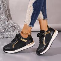 Zapatillas De Mujer 2023 Nuevas Plataforma Cómodas De Cuero Parcheado Zapatos De Correr Al Aire Libre Deporte Casuales Ladies - details 5