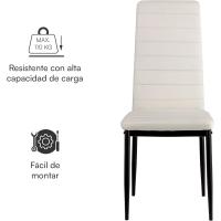 Sillas de Comedor de 4 Piezas Elegantes Resalto Alto, Asiento Ergonómico, Diseño con Costuras Decorativas Material de Piel Sintética, Estructura de Acero - details 40