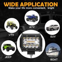 Coche LED luz de trabajo Pod 4 pulgadas 60W Punto de inundación Combo haz blanco amarillo estroboscópico Flash niebla lámpara de conducción para 4x4 todoterreno SUV ATV UTV - details 2