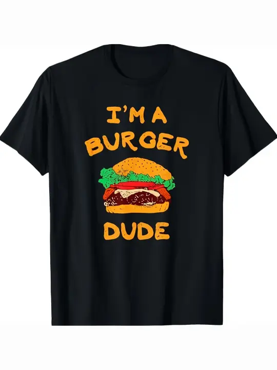 Camiseta Im a Burger Dude Hamburger Fast Food Lover, regalo para papá, manga corta con cuello redondo suave y cómoda, 230g - 1