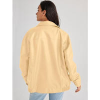 Chaqueta de Moto para Mujer de Tamaño Grande en Cuero Pretendido para Outfit de Otoño/Invierno 2024 con Cierre de Cremallera y Forro de Poliéster - details 14