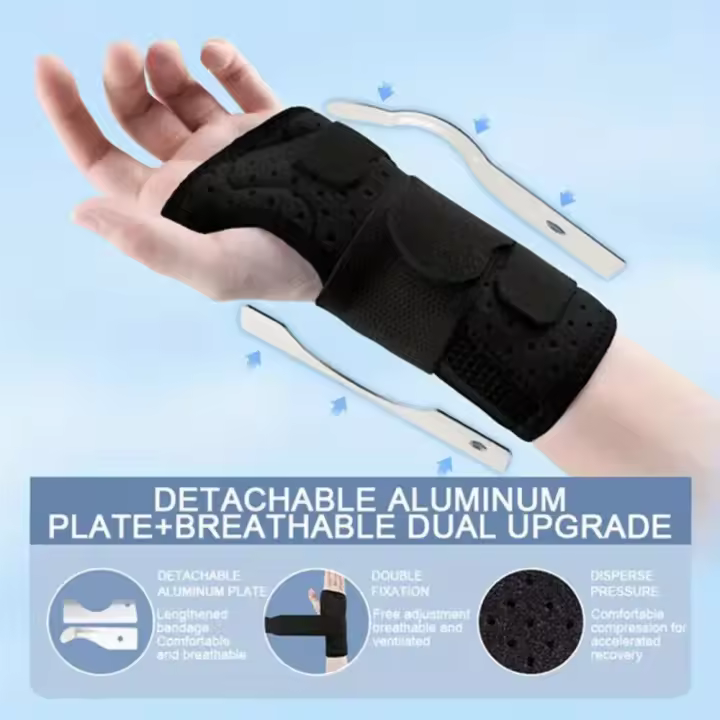 Muñequera para soporte del túnel carpiano, férula para mano izquierda/derecha con férulas de aluminio extraíbles - 1