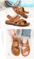 Nuevas sandalias de los hombres de cuero genuino zapatos de playa de los hombres de cuero suave suela suave suela de tendón de res zapatos de cuero fresco cómodo papá zapatos zapatillas hombres - details 10