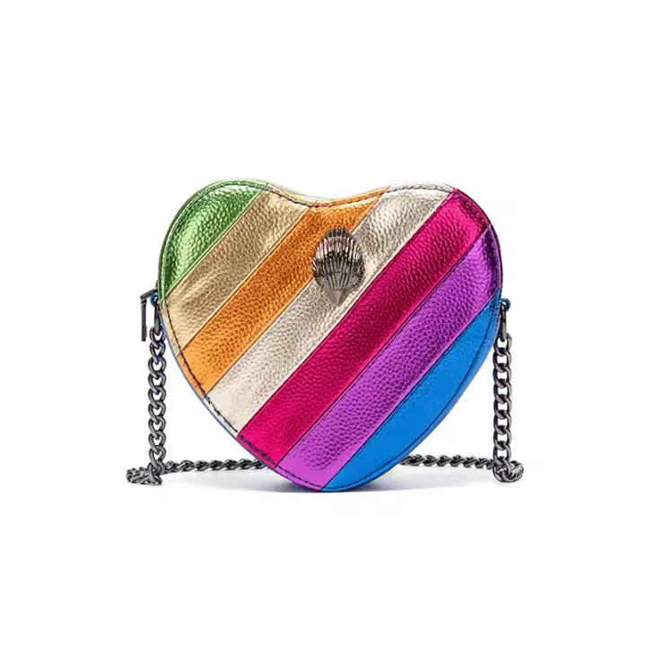 Bolsos de cadena para mujer, bolsos cruzados de hombro para mujer, bolsos con forma de corazón, cuerpo pequeño de gran capacidad - 1