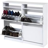 Mueble Zapatero Tamesis 54AB |   Medidas 96 x 107 x 25 cm. |   Armario zapatero |   Zapatero con 4 puertas abatibles |   Blanco - details 1