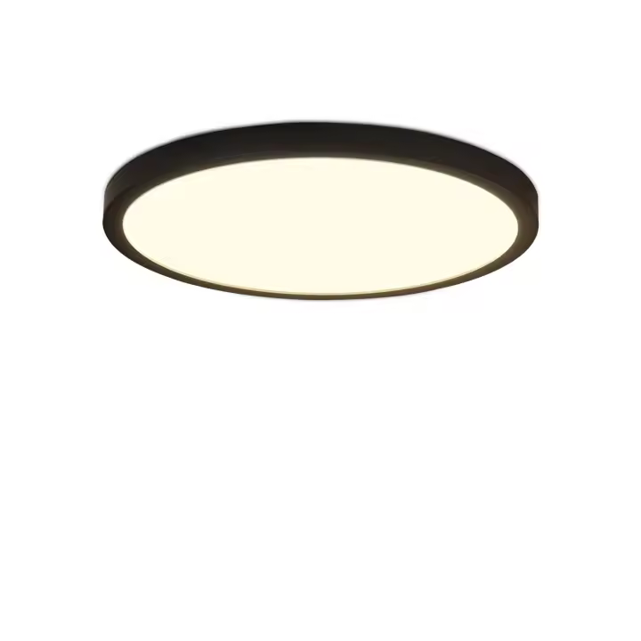 CBJKTX Plafón LED Plafón Plano Lámpara Dormitorio Ø22cm Lámpara Baño Negro 15W IP44 - 1