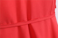 Strapless women summer solid slim a-line midi party dress - details 30