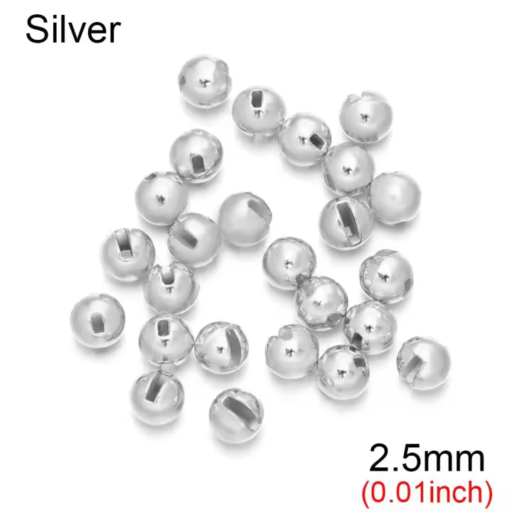 Cuentas de tungsteno ranuradas para pesca, Material de atado de moscas de aleación de tungsteno de alta calidad, 9 colores, 2,5mm/3,0mm/3,5mm/4,0mm, 25 unidades por lote - 1