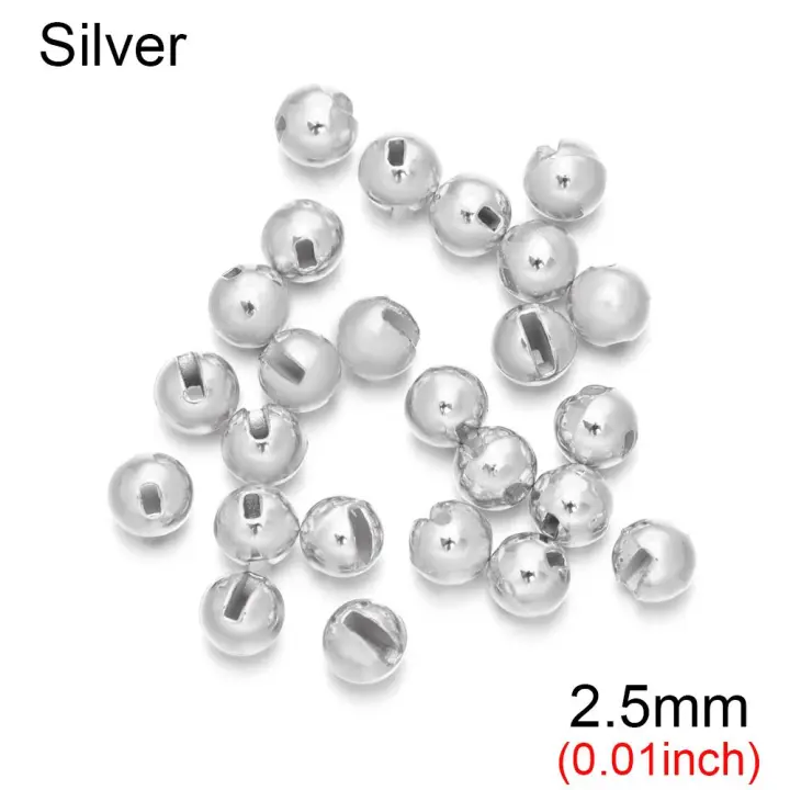 Cuentas de tungsteno ranuradas para pesca, Material de atado de moscas de aleación de tungsteno de alta calidad, 9 colores, 2,5mm/3,0mm/3,5mm/4,0mm, 25 unidades por lote - 1