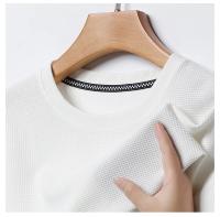 Polo de manga corta para hombre, camiseta de manga corta de algodón con cuello redondo y empalme a la moda de Polot liso con gofres, para uso diario - details 24