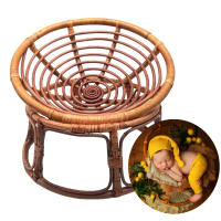 Newborn Photography Props Woven Rattan Basket Retro Split Chair Baby Girl Boy Photo Shoot Sofa Bed Studio Photo Accessoires - details 9