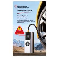 Inflador de neumáticos portátil con compresor de aire plateado, doble alimentación, enganches automáticos y pantalla digital precisa para coches, bicicletas, balones y motos - details 3