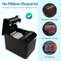 Xprinter-Impresora térmica XP-T80Q Mini, máquina de impresión de recibos y facturas de 80MM, con cortador automático, USB, interfaz Ethernet/USB, para supermercado - details 1