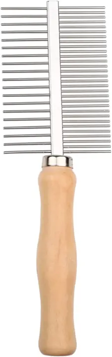 Peine de acero inoxidable para el cuidado de mascotas, peine para perros y gatos, herramienta para desenredar el pelaje de mascotas pequeñas, medianas y grandes (doble fila) - 1