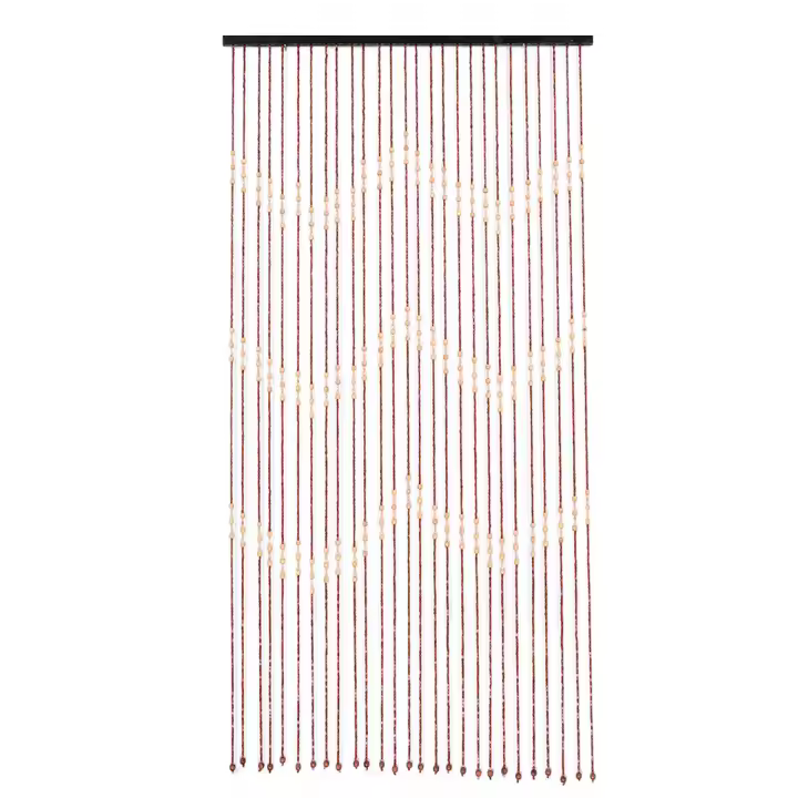 Cortina de cuentas de madera para puerta, diseño único, no tóxico, inodoro, 27 piezas, 90x175cm - 1
