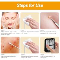Kit de Extractor de espinillas profesional, herramientas de acero inoxidable para eliminar espinillas y acné, 12 unidades - details 5