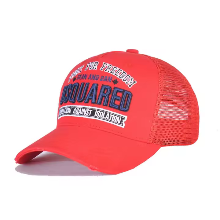 Gorra de béisbol con malla transpirable para hombre y mujer, gorro deportivo con bordado negro, diseño de letras, Hip Hop, moda de verano, 2024 - 1