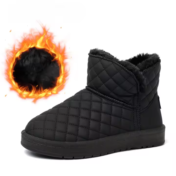 Botas de nieve de lana zapatos de algodón engrosado de moda versátil caliente suela gruesa corta - 1
