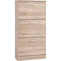 Armario de Madera de 3 Pisos Diseño con 3 Puertas Abatibles Ideal para Entrada Estrecha, Pasillo, Sala de Estar 60 x 24 x 120 cm Marrón Rústico - details 9