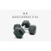 Mancuerna hexagonal ergonómica de 8 kg.