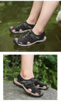 Sandalias de marca de verano para hombre, zapatillas de cuero genuino para hombre, sandalias de gladiador para playa para hombre, zapatos suaves y cómodos para caminar al aire libre - details 12