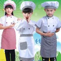 Camiseta de cocinero para niños, uniforme de Chef, gorro de cocina para niños, chaquetas de trabajo, restaurante, actuación de Halloween, disfraz de Cosplay para fiesta en escenario - details 2