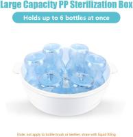 Esterilizador de microbiberones, esterilizador de microbiberones, esterilizador a vapor, apto para 6 biberones, chupetes, vasos en 2 a 6 minutos - details 1