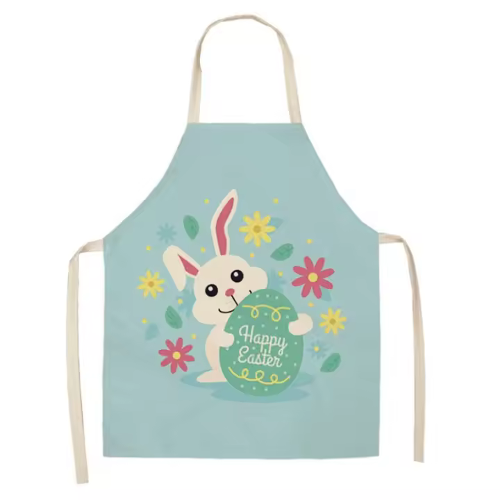 Delantal de lino con estampado Floral para adultos y niños, delantal de dibujos animados de plantas, accesorios de cocina para el hogar - 1