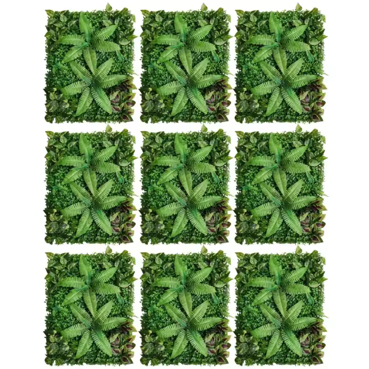 Plantas artificiales para decoración de pared, Fondo de césped, 40X60cm, 9 unidades - 1