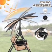 Bolsa Térmica Exterior para 2 Personas Columpio de Jardín con Toldo Ajustable y Cojines Extraíbles - details 7