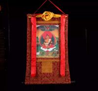 Una variedad de retratos, Dios de la riqueza, pinturas colgantes de Xizang, Buda Thangka de hilo dorado montado a mano Prade, 125 cm - details 21