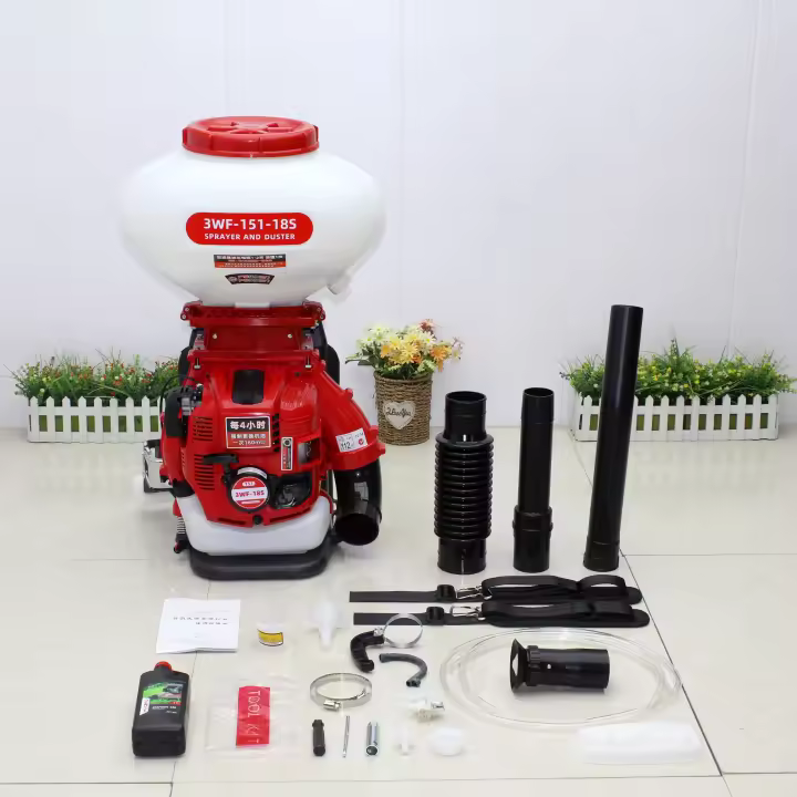3WF-151-18S Mochila pulverizadora y plumero MISTER 76.5CC 4 TIEMPOS PESTICIDOS AGRICOLAS FERTILIZANTE MOTOR DE GASOLINA 20L - 1
