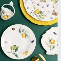 Plato de cerámica con diseño de limón europeo para cena, plato para carne, cubiertos de cocina, fruta, azucarero, vajilla completa - details 0