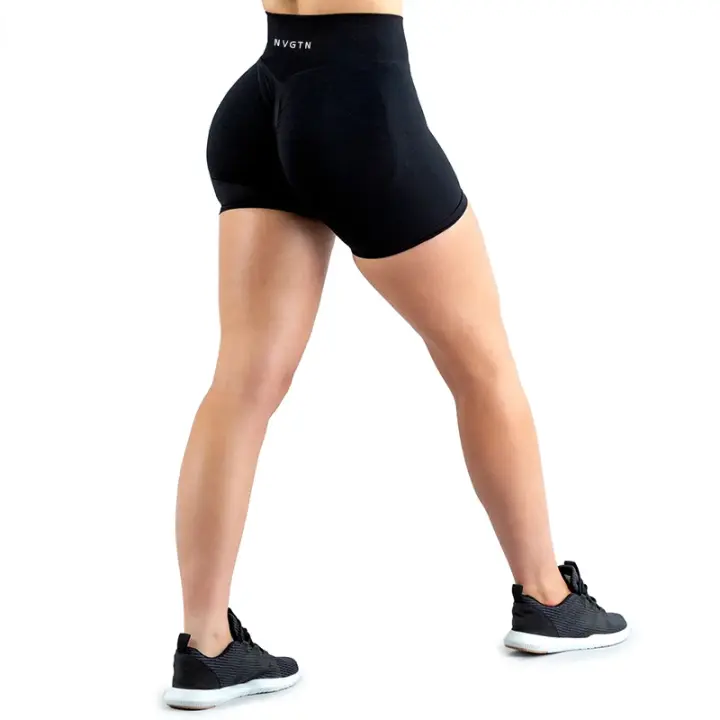 NVGTN-pantalones cortos dinámicos para mujer, ropa sin costuras, suave, para Fitness, Yoga, gimnasio, correr, bicicleta, 2,0 - 1