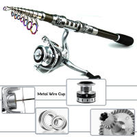 Combos de caña de pescar con caña telescópica, carretes giratorios, bolsa de transporte para viaje, para pesca de agua - details 4