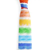 Corbata informal de 8cm con diseño de arcoíris, corbata estrecha, suave y colorida, ajustable, atada a mano, para hombre, Unisex - details 19